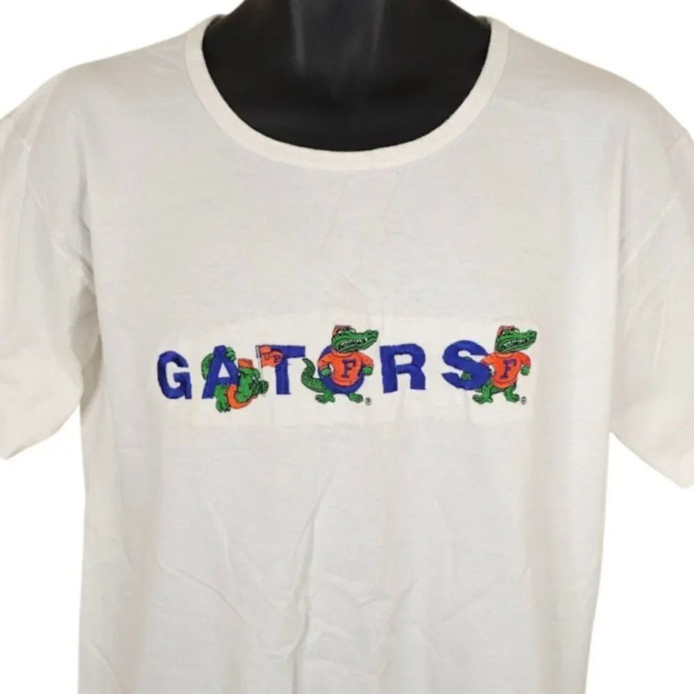 Vintage Florida Gators T Shirt Womens Size Large White 90s NCAA University